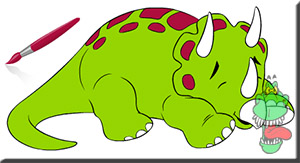 Jogo de Dinossauro: Pinte as Figuras